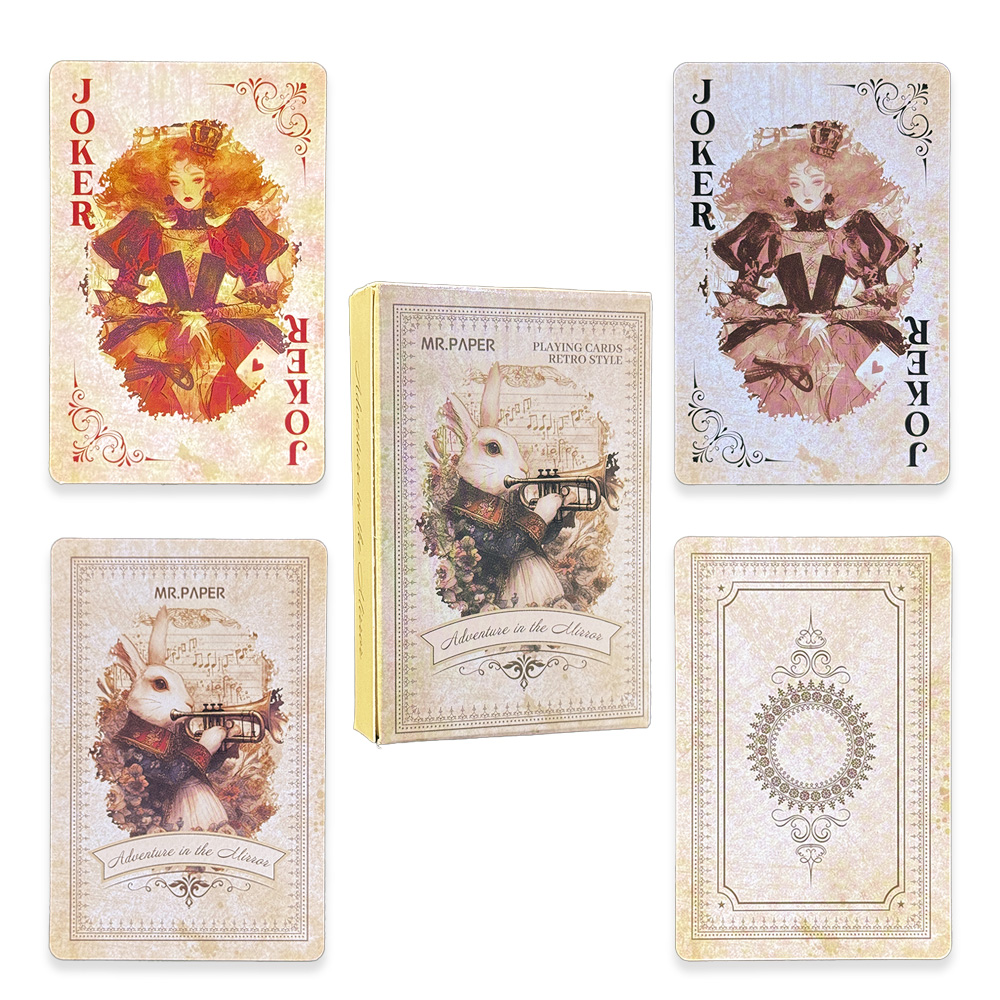 Vintage Collectible Board Games - 55 ชิ้น ไพ่อลิซในแดนมหัศจรรย์ สไตล์เรโทรสุดหรู เกมไพ่กระดาน วินเทจ