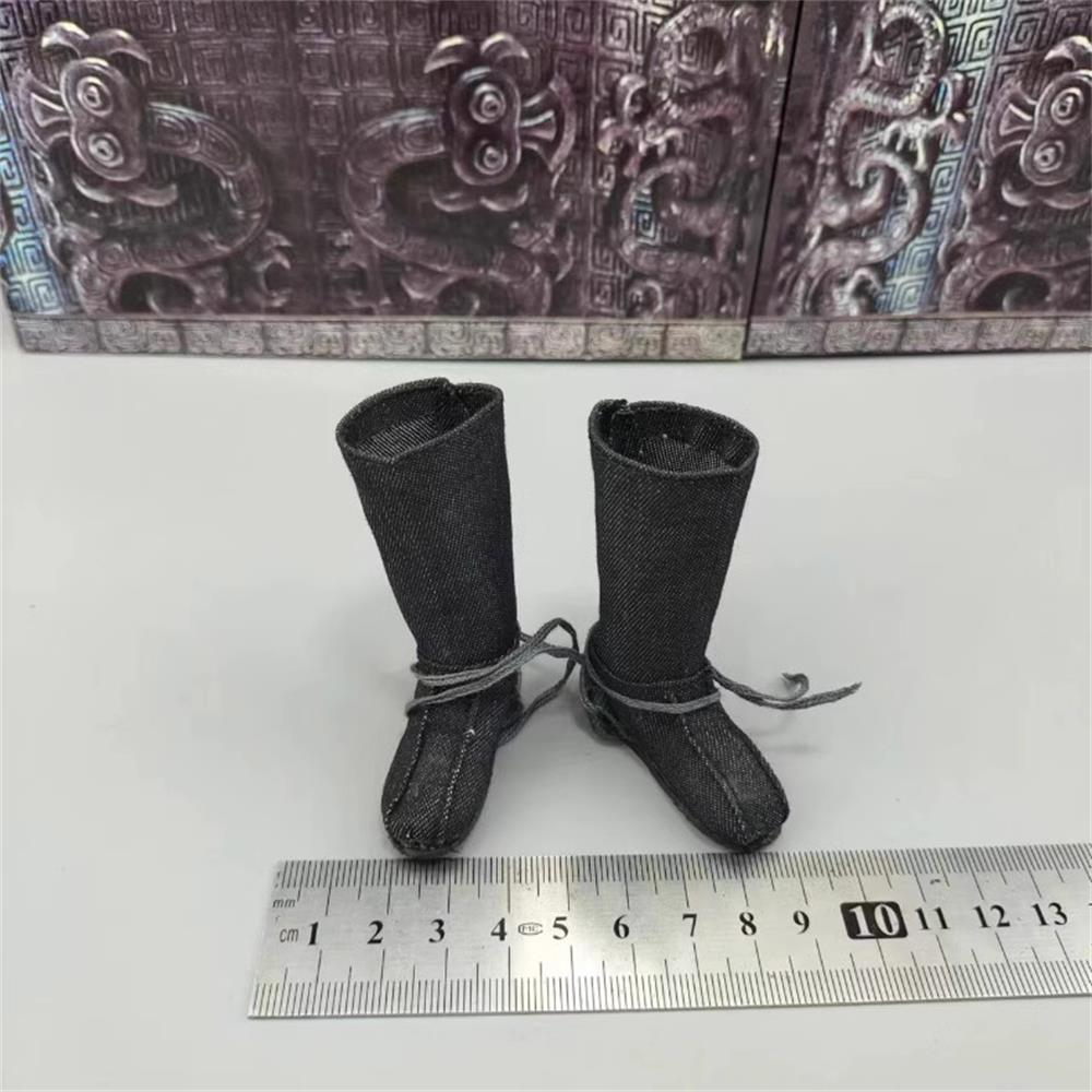 Vintage Collectible Shoes - รองเท้าบู๊ตยาวแบบราชวงศ์ฉินแนววินเทจยุคเก่าของเล่นสำหรับตุ๊กตาขยับแขนขาได้สะสมขนาด1/6th