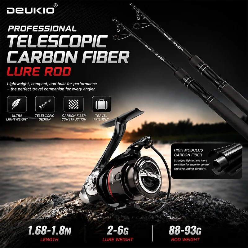 DEUKIO 1.68/1.8M ชุดคันเบ็ดตกป - Developing Tank Reel บทวิจารณ์และราคา